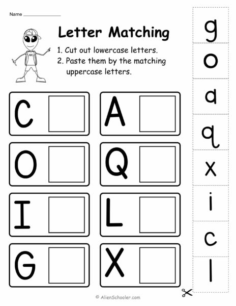 Cut And Paste Letter Matching Worksheet