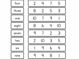 Number Words 1-10 Worksheet Printable