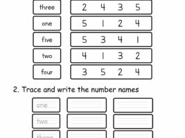 Number Words 1-5 Worksheet Printable