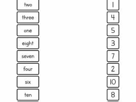 Matching Numbers and Number Words 1-10  Worksheet Printable