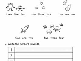 Number Words 1 to 5 Worksheet