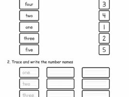 Number Words 1-5 Worksheet For Kids