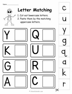 Uppercase and Lowercase Letter Matching Worksheet