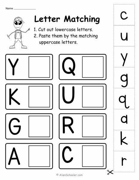 Uppercase and Lowercase Letter Matching Worksheet