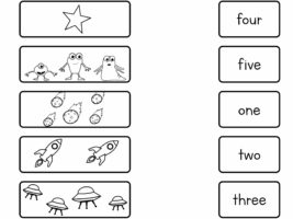 Number Words 1-5 Worksheet For Kindergarten