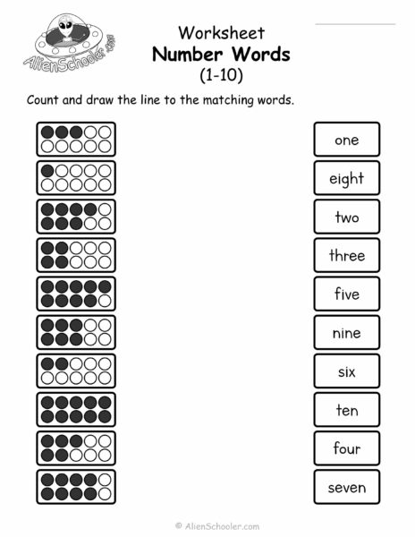 Number Words 1 to 10 Worksheet Printable