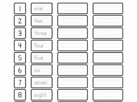 Number Words 1-10 Worksheet Free Printable