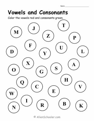 Identifying Vowels And Consonant Worksheet