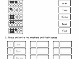 Number Words 1-5 Worksheet for 1st grade