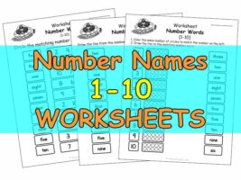 Number Names 1 to 10 Worksheets