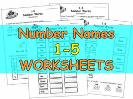 Number Words 1-5 Worksheets Free