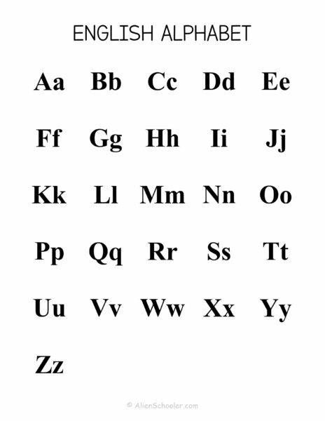 Simple Printable AlphabetSimple Printable Alphabet - Alien Schooler