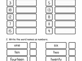 Number Words 1-20 Worksheet Printable