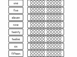 Counting Number Words Worksheet 1-20
