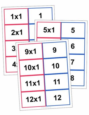 1 Times Table Matching Cards