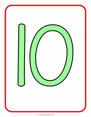 Number 10 Flashcard