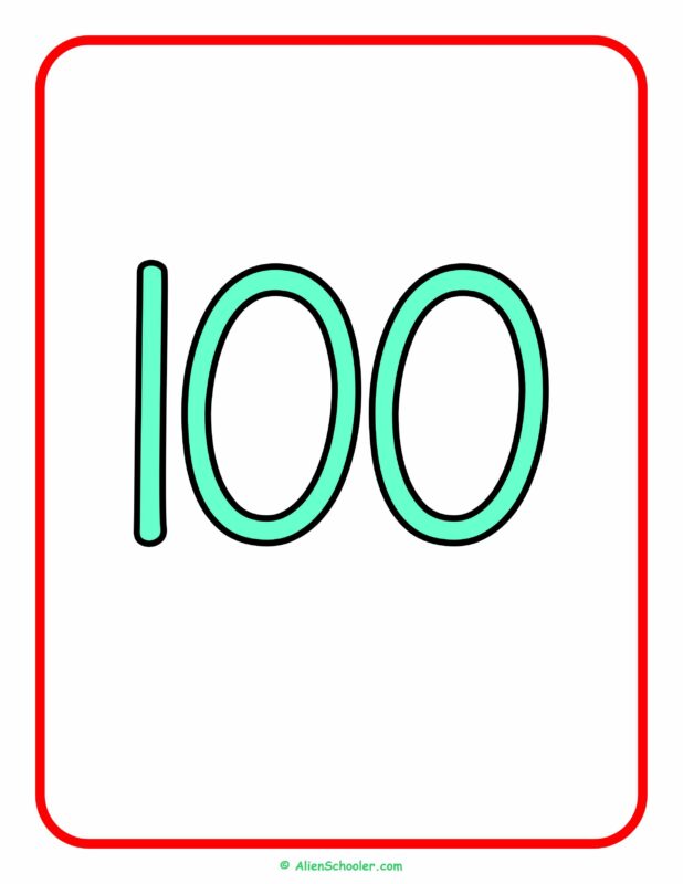 Number 100 Flashcard