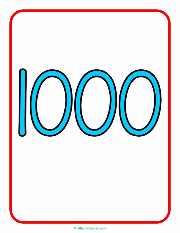 Number 1000 Flashcard