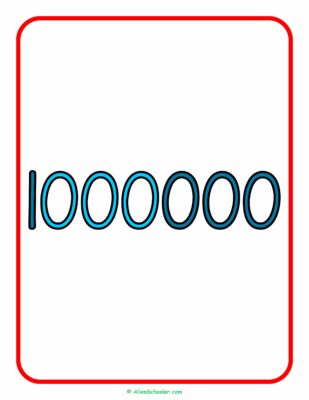 Number 1000000 Flashcard