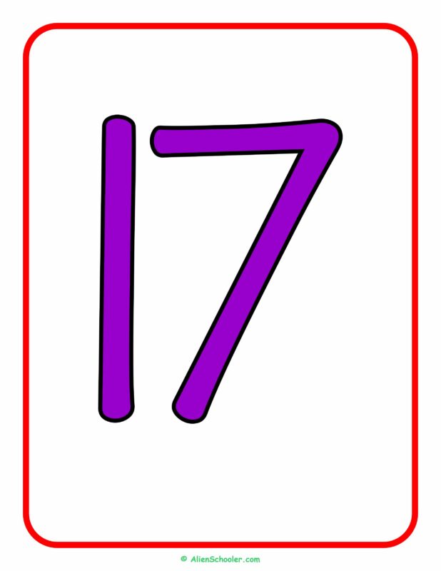 Number 17 Flashcard