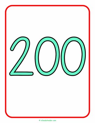 Number 200 Flashcard