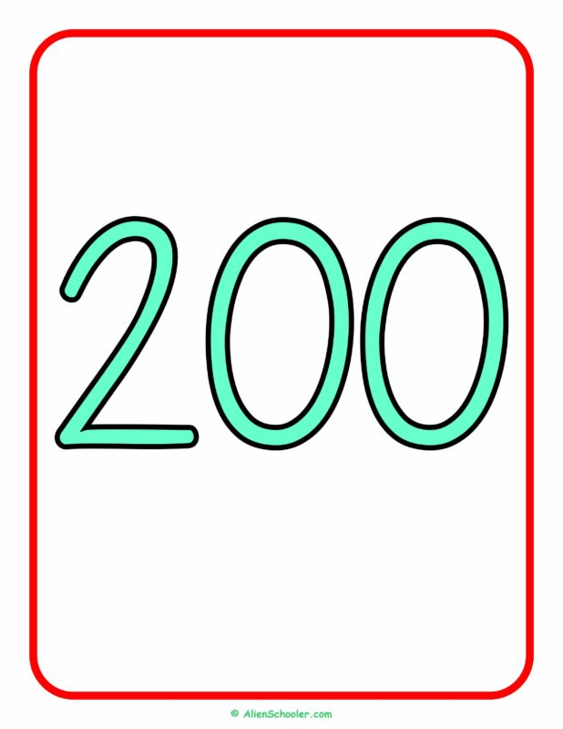 Number 200 Flashcard