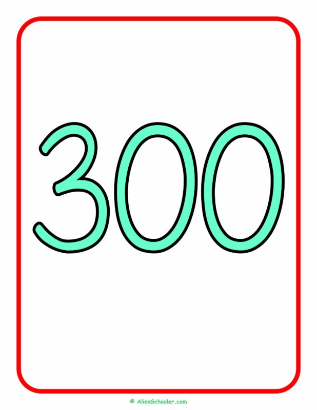 Number 300 Flashcard