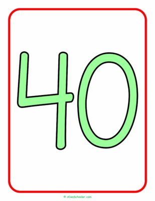 Number 40 Flashcard