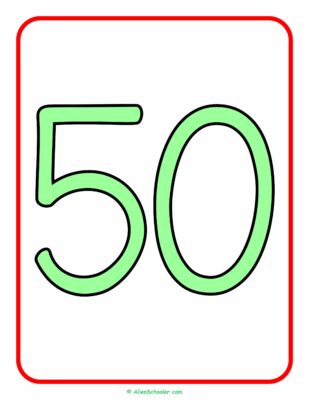 Number 50 Flashcard