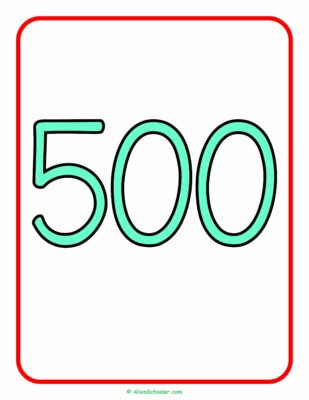 Number 500 Flashcard