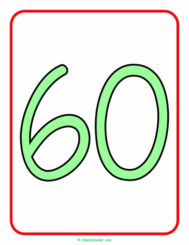 Number 60 Flashcard