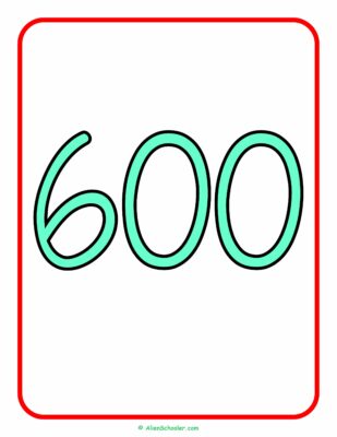 Number 600 Flashcard