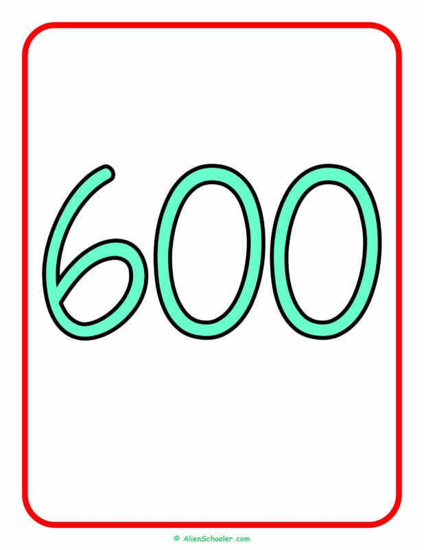 Number 600 Flashcard