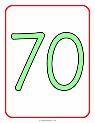 Number 70 Flashcard