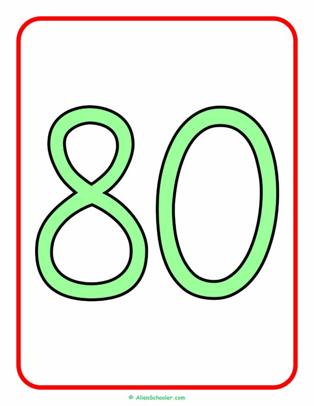 Number 80 Flashcard