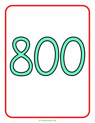 Number 800 Flashcard