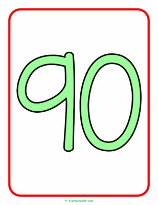 Number 90 Flashcard