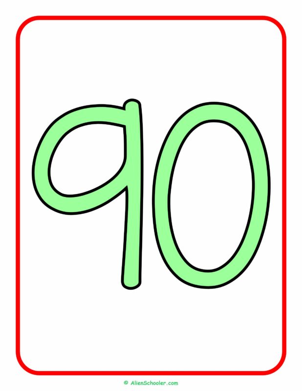 Number 90 Flashcard