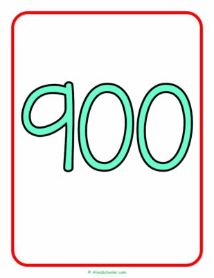 Number 900 Flashcard