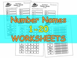 Number Words 1-20 Worksheets Printable