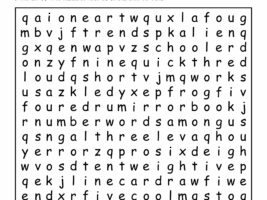 Numbers 1 - 10 Word Search Puzzle