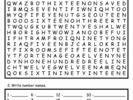 Numbers 1-100 Word Search Printable