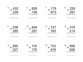 3 Digit Column Addition With Regrouping - Worksheet 2