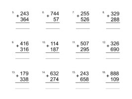 3 Digit Addition With Regrouping - Worksheet 3