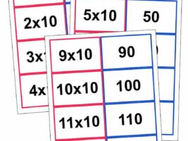 10 Times Table Matching Cards