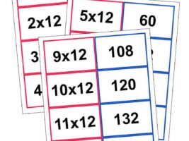 12 Times Table Matching/Folding Cards