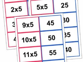 5 Times Table Matching Cards Printable