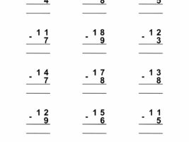 Column Subtraction To 20 With Borrowing Worksheet