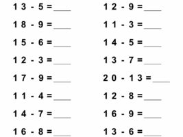 Subtraction Up to 20 (With Regrouping) Worksheet