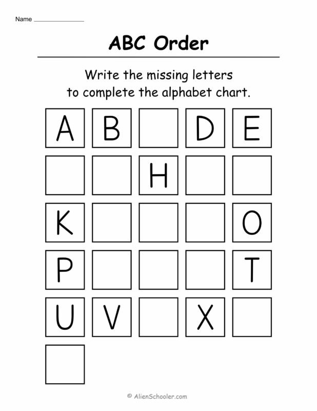 ABC Order Worksheet Printable